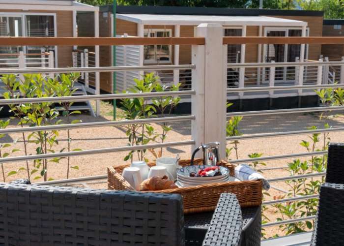 Camping Lake Garda with mobile home with covered terrace 1